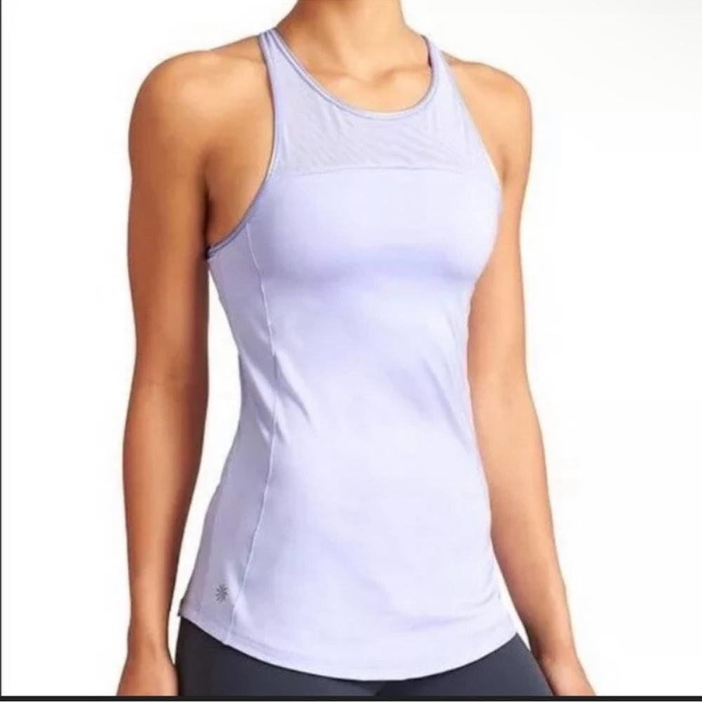 Athleta Zenith Tank Top Womens Large Blue Racerback Built in Bra